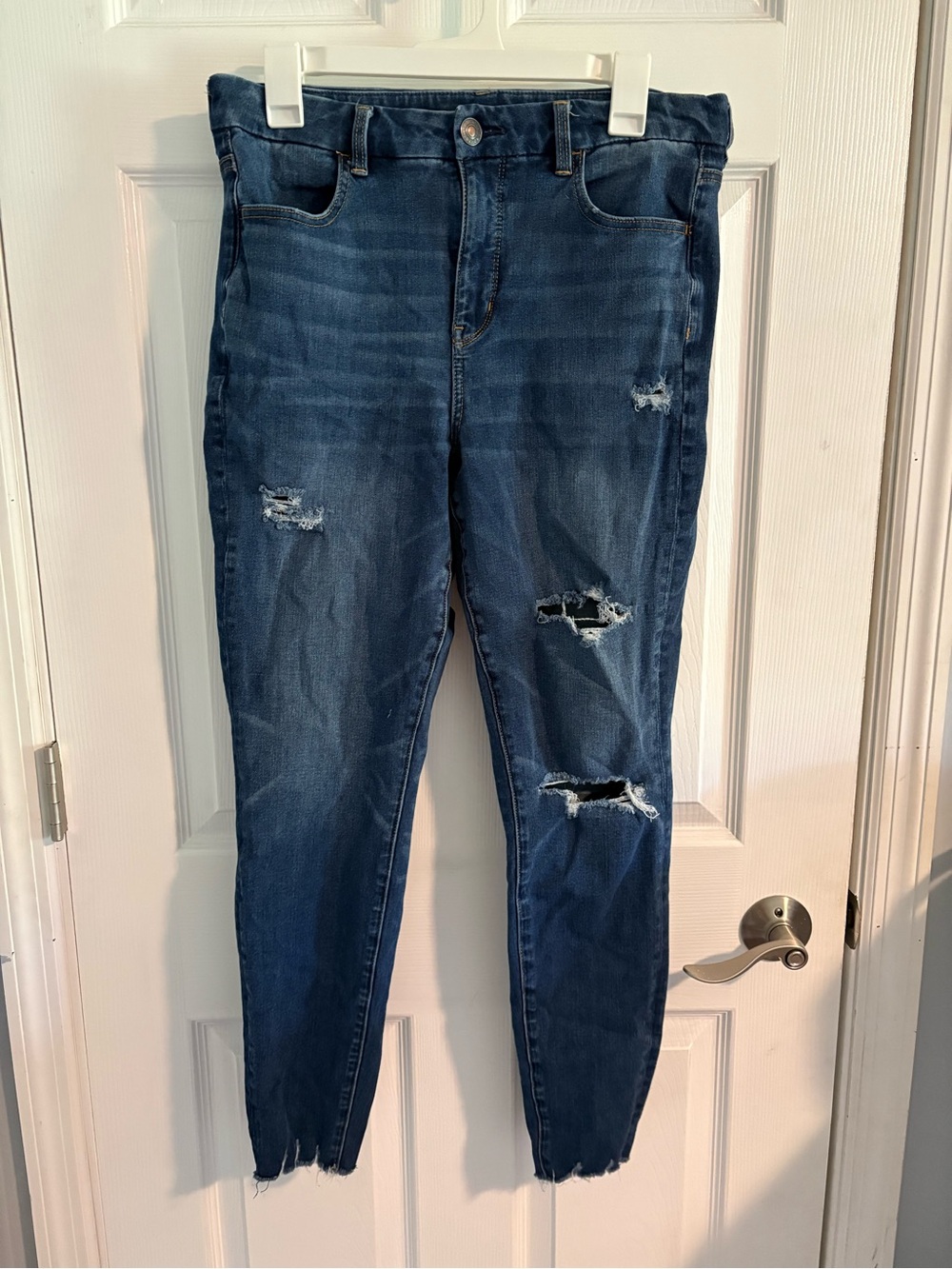 American Eagle Outfitters Dark Blue Ripped Skinny Jeans